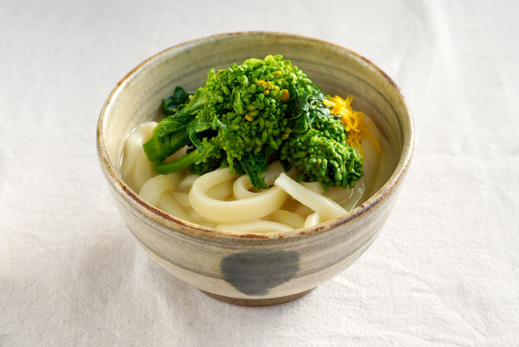 菜の花の柚子味噌うどん 坂ノ途中