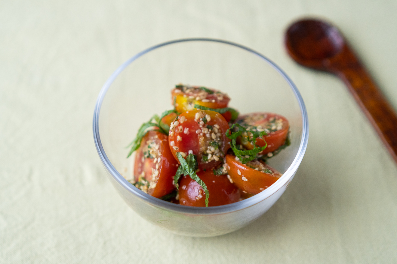 ミニトマトと大葉のごま酢和え | 坂ノ途中 | 100年先もつづく、農業を。